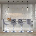 Swivel Velvet Upholstered Counter Height Bar Stool Set W  Sliver gold black Base