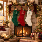 Script Name Personalized Embroidered Knit Christmas Stocking Green Holiday