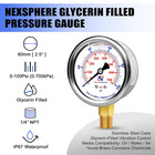 0-100 Psi Liquid Filled Pressure Gauge  1 4  Npt Lower Mount  2 5  Dial  304 Sta