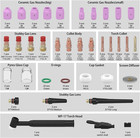 123 Pcs Tig Welding Torch Kit - Alumina Nozzle  Collets  Stubby Gas Lens  12 Hea