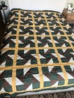 Vintage Sunflower Patchwork Quilt 78x93  Pinwheel Cottagecore