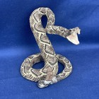 Rattlesnake Snake Rattle Lifelike Taxidermy Figurine Fangs Strike Position      14m1