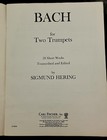 Bach For Two Trumpets By Sigmund Hering Vintage Sheet Music Book Carl Fischer