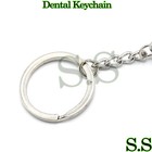 1pc Dental Stainless Steel Mini Keychain Dentist Gift Silver Key Chain Ring