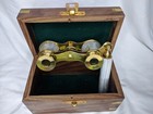 Antique Brass Binocular   Wooden Box Nautical Marine Gift For Mom And Dad