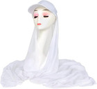 Womens Hijab Scarf With Hat Muslim Islamic Cotton Turbans Long Headscarf Lightwe