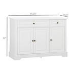 Modern Sideboard Buffet Cabinet With Adjustable Shelves And Drawers White