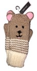 Capelli New York Critter Mittens Bear Big Kid Women Beige White Hand Knitted Nwt