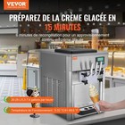 Commercial Ice Cream Machine  21 Qt h Yield  1800w 3-flavor Countertop Soft Serv