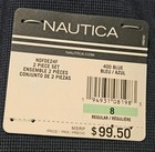 Nautica Boys 2 Piece Suit Set 8 Regular Blue Black Houndstooth Jacket Pants Nwt 