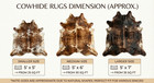 New Large 100  Cowhide Leather Rugs Cow Hide Skin