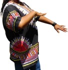 Womens Traditional Print Black Dashiki By American Dashiki  100  Comfort Cotton