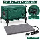 Outdoor Heated Cat House Elevated Shelter W  Gray Heating Pad 24 5in Green