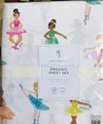 Pottery Barn Ballet Positions Sheet Set Queen Pink Blue Girls Dancer 4pc Kids    