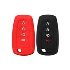 2 Pcs Silicone Key Fob Cover  Smart 5 Buttons Key Fob  Automotive Black red
