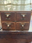 Antique 4 Drawer Library Card Catalog Old File Cabinet
