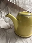 Vintage Retro Yellow Glossy Ceramic Teapot W  Lid   Handle  1 Cup 5in