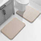 Memory Foam U-shaped Toilet Bath Mat Thick Water Absorbing Non Slip Contour Rug
