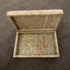 Vtg Carved Abalone   Mother Of Pearl Inlayed Jewelry Trinket Box Hinged Stone