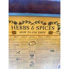 Vtg Three Mountaineers Wooden Spice Rack Herbs And Spices Chart Hinged Door