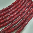 Antique Venetian Cranberry Red Trade Whiteheart Glass Beads Strands 7mm
