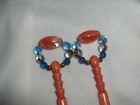 2 Vintage Wood Turned Lace Making Bobbins Orange Nice