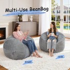 Bean Bag Chair Giant Bean Bag Chairs For Adults With Memory Foam 3ft Dark Grey