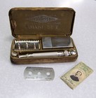 Gillette Serial  f352051 1918 Us Army Wwi Military Khaki De Safety Razor Set