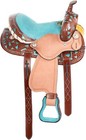 New Western Barrel Leather Horse Saddle Equestrian Tack Set For Kids Youth Adult