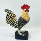 Vintage Hand Carved Wood Rooster Figurine Farmhouse Folk Art Chicken Decor