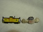 Vintage Union Pacific 25740 Caboose   Red white blue W locomotives Lapel Hat Pin