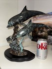 Spi Bronze Dolphins Sculpture 14    Tall Excellent Sculpture