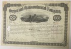 Antique 1882 Oregon Transcontinental Railroad - Rare 1000 Gold Bond Certificate