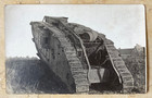 Ww1 British Mark Iv Tank Female Tank In No-mans Land  - Photo Postcard Rppc
