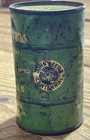 Vtg 1937 John Deere Tractor Cost Less Fuel Centennial Barrel Can Tin Litho Bank