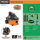 Wet dry Vacuum Cleaner 4 Gallon  5 0 Peak Shop Vac Carpet Car Garage Workshop Us