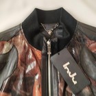 Inju Art Print Leather Riders Jacket Single Biker Jacket Size M