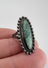Old Fred Harvey Era Navajo Sterling Silver Spiderweb Turquoise Stamped Ring