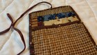 Vintage Sewing Pocket  Antique Fabrics  Hand Made By Sarah Havener Artist  Brown