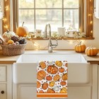  Orange Pumpkin Fall Kitchen Towels Set Of 2 autumn Dish Towels 18x26 Inch 
