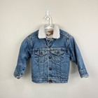 Vintage Levi s Sherpa Lined Orange Tab Blue Jean Jacket 6 Usa