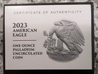 2023-w  25 American Eagle 1oz Palladium Coin Box   Coa