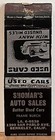 Shomar s Auto Sales Berkeley Ca California Vintage Matchbook Cover