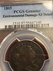 1805 Draped Bust Copper Large Cent  Pcgs Xf Detail     Inv04   G560co