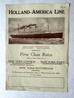 1923 Holland America Line First Class Rates Brochure New York Ocean Liners Ships