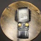 Aker Universal Radio Holder  588u Basketweave Leather Brass Snap Belt Loop