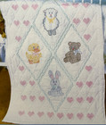 Kit Stamped Embroidery Lovable Animals 40 X 60 White Broadcloth    04 Jack Dempsey