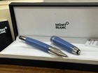 Montblanc Glacier Rollerball Pen Blue Platinum Classique Germany New In Box