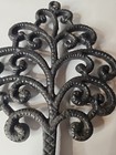 Cast Iron Family Tree Trivet 1951 Jzh Vtg Black Vtg Leafs Footed Marked 13 Mcm 