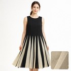Asos Curve Pleated Swing Dress Size 20 Black Cream Mesh Cocktail Party Evening